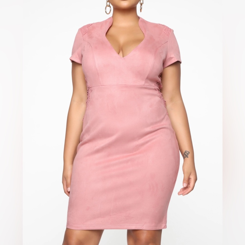Pretty suede-like midi dress